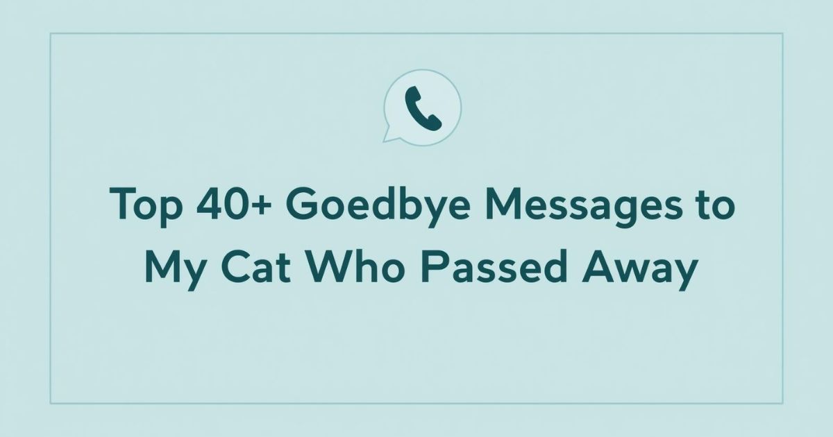 Goodbye Messages To My Cat Who Passed Away